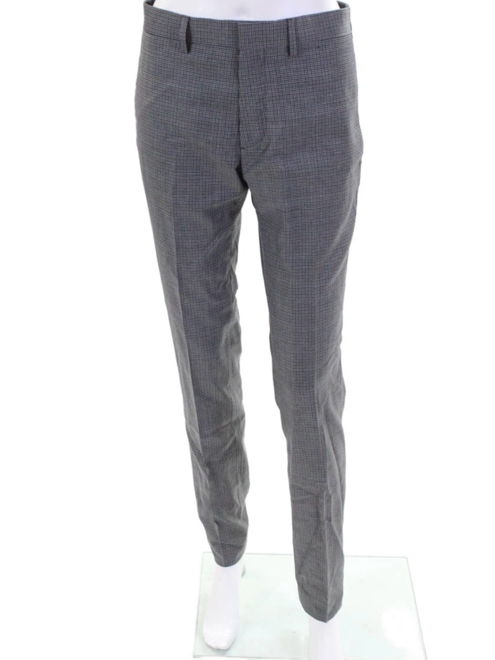 The Kooples Women’s Gray Micro-Houndstooth Slim Dress Pants